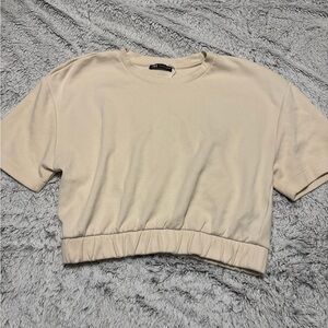 Zara Cream Cropped Women's Top
